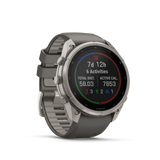 Garmin fenix 9 Pro – inReach, 51 mm Titanium with Pebble Gray/Silver Gray Silicone Band