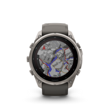 Garmin fenix 9 Pro – inReach, 51 mm Titanium with Pebble Gray/Silver Gray Silicone Band