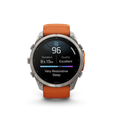 Garmin fenix 9 Pro – 51 mm Titanium with Autumn Orange/Spark Orange Silicone
