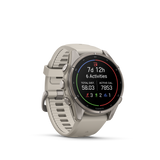 Garmin fenix 9 – 43 mm Titanium with Fog Gray Silicone Band