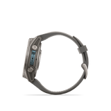 Garmin fenix 9 – 43 mm Titanium with Pebble Gray Silicone Band