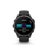 Garmin fenix 9 – 47 mm Carbon Gray DLC Titanium with Black Silicone Band