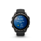 Garmin fenix 9 – 47 mm Carbon Gray DLC Titanium with Black Silicone Band