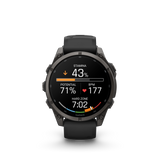 Garmin fenix 9 – 47 mm Carbon Gray DLC Titanium with Black Silicone Band
