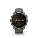 Garmin fenix 9 – 47 mm Titanium with Pebble Gray Silicone Band