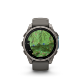 Garmin fenix 9 – 47 mm Titanium with Pebble Gray Silicone Band