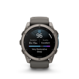 Garmin fenix 9 – 51 mm Titanium with Pebble Gray Silicone Band