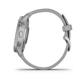 Garmin Venu 2 Plus, Silver Stainless Steel Bezel with Powder Gray Case and Silicone Band