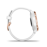 Garmin Venu 2S, Rose Gold Stainless Steel Bezel with White Case and Silicone Band