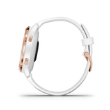 Garmin Venu 2S, Rose Gold Stainless Steel Bezel with White Case and Silicone Band