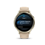 Garmin Venu 4 – 41 mm Lunar Gold with Bone Silicone Band and Light Sand Leather Band