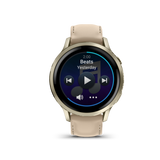Garmin Venu 4 – 41 mm Lunar Gold with Bone Silicone Band and Light Sand Leather Band