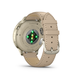 Garmin Venu 4 – 41 mm Lunar Gold with Bone Silicone Band and Light Sand Leather Band