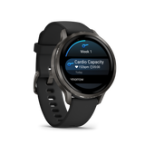 Garmin Venu 4 – 41 mm Slate with Black Silicone Band