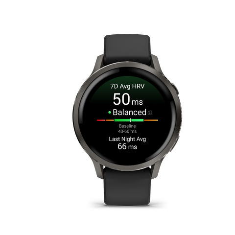 Garmin Venu 4 – 41 mm Slate with Black Silicone Band