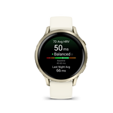 Garmin Venu 4 – 41 mm Lunar Gold with Bone Silicone Band