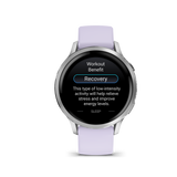 Garmin Venu 4 – 41 mm Silver with Periwinkle Silicone Band