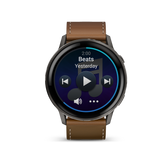Garmin Venu 4 – 45 mm Slate with Black Silicone Band and Brown Leather Band