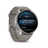 Garmin Venu 4 – 45 mm  Silver with Silver Gray Silicone Band
