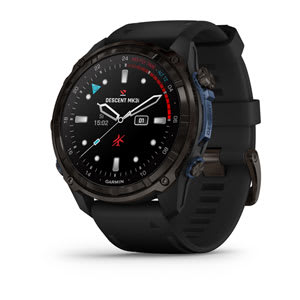 Descent Mk3i 51 mm, Carbon Gray DLC Titanium with Black Silicone Band