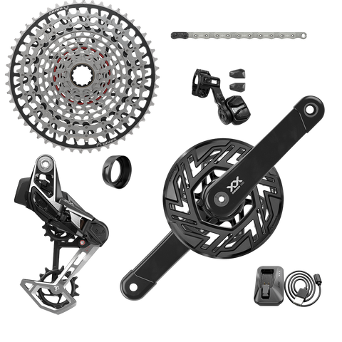 XX T-Type Eagle E-MTB Brose Transmission AXS Groupset (RD w/Battery/Charger/Cord, EC POD Ult, FC XX Brose ISIS 165 w/cap, CR T-Type 36T,Clip-on Guard, CN 126l, CS XS-1297 10-52t)