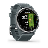 Garmin Approach S44, Silver Aluminum Bezel with Twilight Silicone Band
