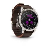 Garmin D2 Mach 1, Aviator Smartwatch with Oxford Brown Leather Band
