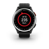 Garmin Approach S44, Silver Aluminum Bezel with Black Silicone Band