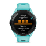 Garmin Forerunner 265, Black Bezel with Aqua Case and Aqua/Black Silicone Band