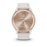 Garmin vívomove Trend, Peach Gold Stainless Steel Bezel with Ivory Case and Silicone Band