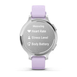 Garmin Lily 2 Active, Silver with Purple Jasmine Silicone Band