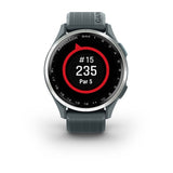 Garmin Approach S44, Silver Aluminum Bezel with Twilight Silicone Band