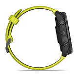 Garmin Forerunner 965, Carbon Gray DLC Titanium Bezel with Black Case and Amp Yellow/Black Silicone Band