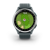 Garmin Approach S44, Silver Aluminum Bezel with Twilight Silicone Band