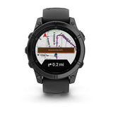 Garmin fenix E, 47 mm, AMOLED, Slate Gray Steel with Black Silicone Band