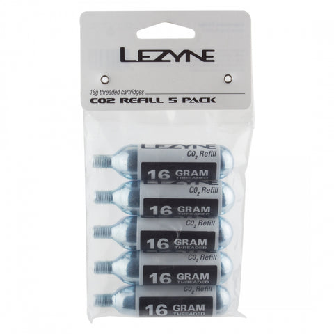 Lezyne, CO² Cartridges, Threaded, 16g, 5 units