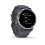 Garmin, Venu, Watch, Watch Color: Black/ Grey, Wristband: Granite Blue - Silicone, 010-02173-01