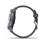 Garmin, Venu, Watch, Watch Color: Black/ Grey, Wristband: Granite Blue - Silicone, 010-02173-01