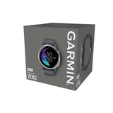 Garmin, Venu, Watch, Watch Color: Black/ Grey, Wristband: Granite Blue - Silicone, 010-02173-01