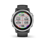 Garmin, fenix 6S, Watch, Watch Color: Silver, Wristband: Black - Silicone, 010-02159-01