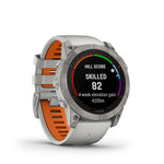 Garmin Fenix 7X Pro Sapphire Solar, Titanium w/Fog Gray/Ember Orange Band