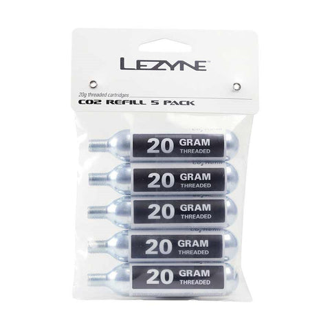 Lezyne, CO2 Cartridge, 20g, Threaded, 5 pcs