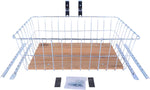 Wald 1392 Front Basket with Adjustable Legs Wood Slats Silver