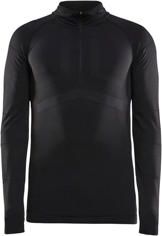 Craft Active Intensity Zip Neck Long Sleeve Top Black/Asphalt Men's