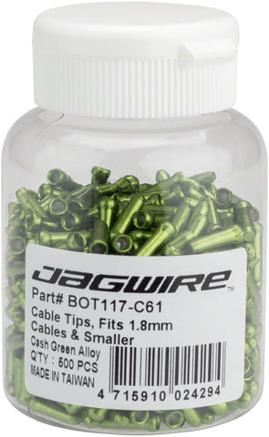 Jagwire 1.8mm Cable End Crimps Green Bottle/500