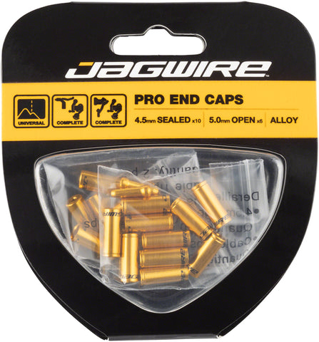 Jagwire End Cap HopUp Kit 4.5mm Shift and 5mm Brake Gold