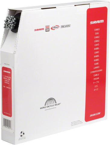 SRAM 1.1 x 2200mm Stainless Derailleur Cables Filebox of 100