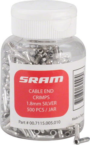 SRAM Cable End Crimps 1.8mm 500-Count Jar