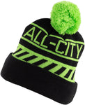 All City Sleddin' Hat Black/Lime Green One