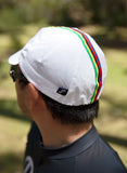 Pace Sportswear Traditional Cycling Cap - White/World Champion Stripe XL